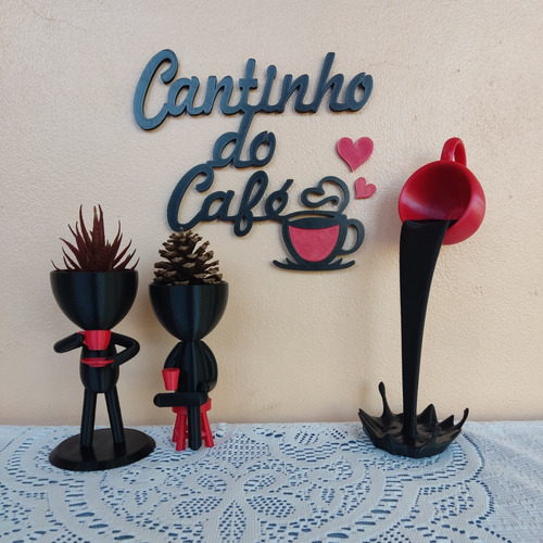 Kit Decorativo Para Cantinho Do Café C/ Vasos Robert Plant