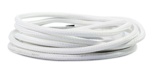 Cable Textil Vintage 2x0.50mm Color Blanco Liso Pack X10mts