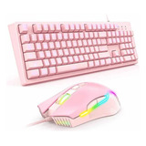 Kit Gamer 2 En 1 Onikuma G25-cw905, Teclado + Mouse Pink