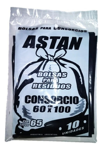 Bolsas De Consorcio Para Residuos 60x100 Plana Astan X10 Uni