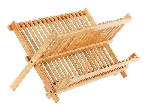 Secaplatos Escurridor De Madera Bamboo Plegable Chico