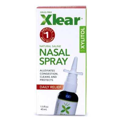 Spray Nasal Xlear Natural Salino con Xilitol 45 Ml Hidratante Azul | Envío gratis