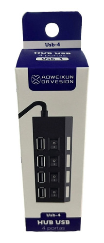 Hub 4 Puertos Multi Usb 2.0 Con Indicador Luz 