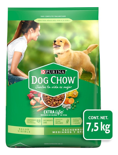 Alimento Purina Dog Chow Cachorros Medianos Y Grandes 7,5 Kg