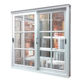 Ventanas Aluminio Blanco 100x110 Vidrio Repartido 4mm Y Reja