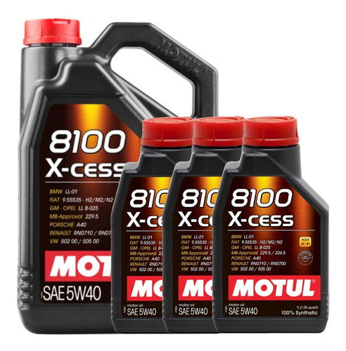 Aceite Motor Auto Motul 8100 5w40 Xcess 100% Sintétic 8l
