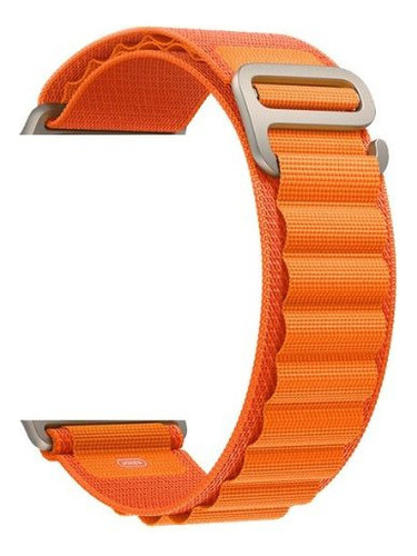 Pulseira Compatível Com Smartwatch Apple Nylon Alpina Cor Laranja 42 Ao 49mm