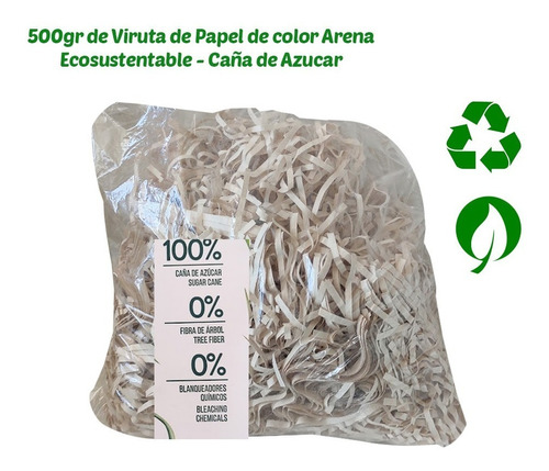 500g Viruta Papel Sustentable | Arena | Caña De Azúcar | Eco