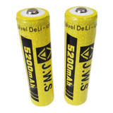 2 Baterias Recarregável 18650 5200mah 3.7v Lanterna Tática