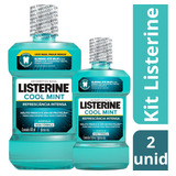 Kit Antisséptico Bucal Listerine Cool Mint 500ml + 250ml