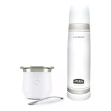 Set Termo Lumilagro Luminox Blanco + Mate Un Mate + Bombilla