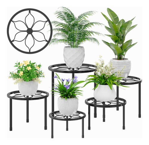 Paquete De 5 Soportes Metálicos Para Plantas De Interior