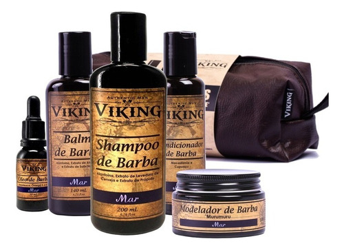 Kit Completo Para Barba Viking Mar