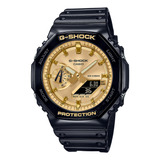 Reloj Hombre Casio Ga-2100gb-1adr G-shock Color De La Correa Negro Color Del Bisel Negro Color Del Fondo Dorado