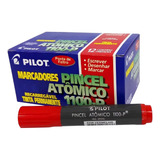 Caixa Com 12 Pincéis Atômico Pilot 1100-p Vermelho