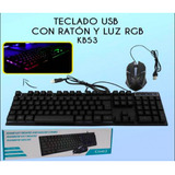 Teclado Usb Para Computadora Con Luz Rgb Y Mouse