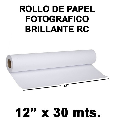 Rollo De Papel Fotográfico Profesional 12 X30m Brillante Rc