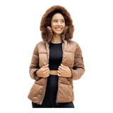 Jaqueta Bobojaco Feminina Puffer Frio Inverno Capuz Pelinho