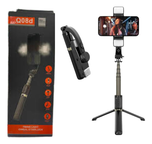 Gimbal Estabilizador Selfie Stick Trípode Q08d Con Luz Led