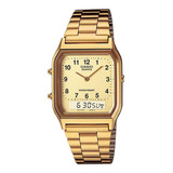 Relógio Casio Unissex Dourado Anadigi Aq-230ga-9bmq