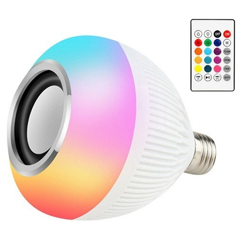 Lámpara Led 12w Rgb Control Remoto Foco Parlante Bluetooth 