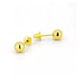 Brinco Bola Bolinha 4mm Adulto 2 Furo Infantil Ouro18k 