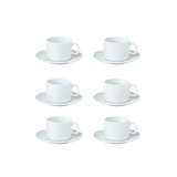 Set X6 Tazas Con Plato Porcelana Desayuno Gastronomia Oferta