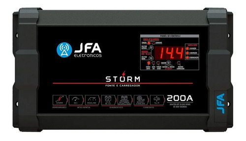 Fonte Automotiva Jfa 200 Amperes Storm Bivolt C/ Medidor Caa