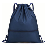 Mochila Deportiva Impermeable Con Cordón Para Gimnasio Y Viajes Para Hombres Y Mujeres Color Azul Oscuro