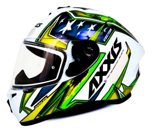 Capacete Axxis Asx Raro Brasil Patriota Moto Draken Gloss 56