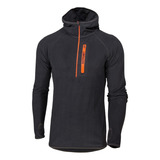 Buzo Hombre Capucha Micropolar Liviano Montañismo Trekking