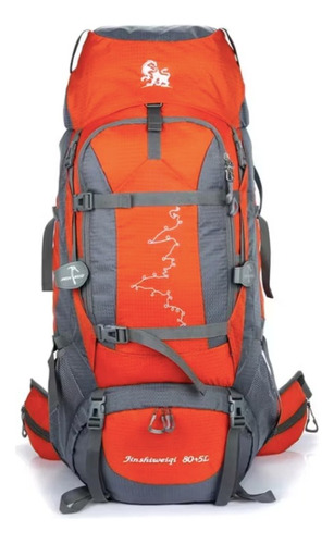 Mochila Camping 80+5 Trekking Senderismo Impermeable Barras.