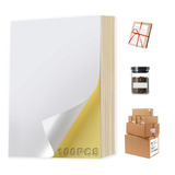 Papel Adhesivo Brillante Blanco Carta 100 Hojas Etiquetas