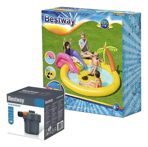 Combo Pileta Inflable + Inflador Electrico Bestway Play Pool