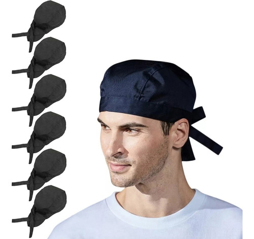 Gorros Cofia Para Chef, Cocinera, Mesero Algodón 6 Pack