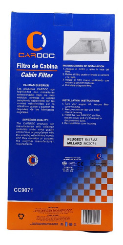Filtro De Cabina Cardoc Peugeot 206 Cc, 206 Rc, 206 Xr Foto 3
