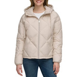 Chamarra Kenneth Cole Original Mujer Acolchada Casual Beige