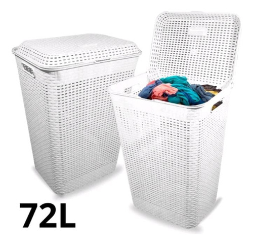 Cesto De Roupa Suja Organizador Telado Rattan 72l Original