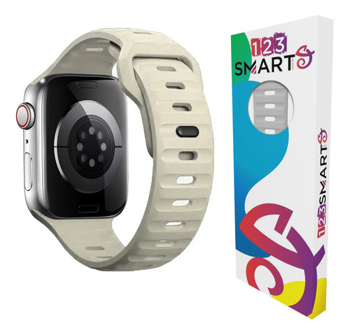 Pulseira De Silicone Mariner Compativel Com Apple Watch Iwatch 9 8 7 6 5 4 3 2 1 Se 38mm 40mm 41mm - Off White