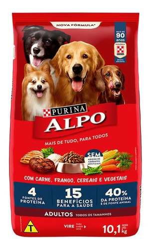 Ração Alpo Cães Receitas Caseiras Carne Vegetais - 10,1kg