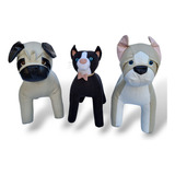 Bonecos Manequins Pet Gato, Pug E Buldogue