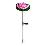 Luz Solar Flor Lotus Jardin Iluminacion Led Pack 2unid