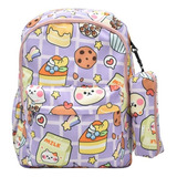 Mochila Lapicera Osos Postres Estampada Violeta Primaria Ll23bjm085 Lluvia