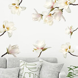 Adhesivos Pared Florales 3d Magnolia Blancos