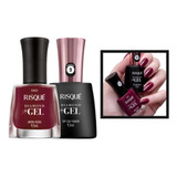 Esmalte Risque Diamond Gel Amora Negra + Top Coat 9,5ml