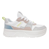 Zapatillas Plataforma Multicolor Lila Blanco Mujer 35 Al 40