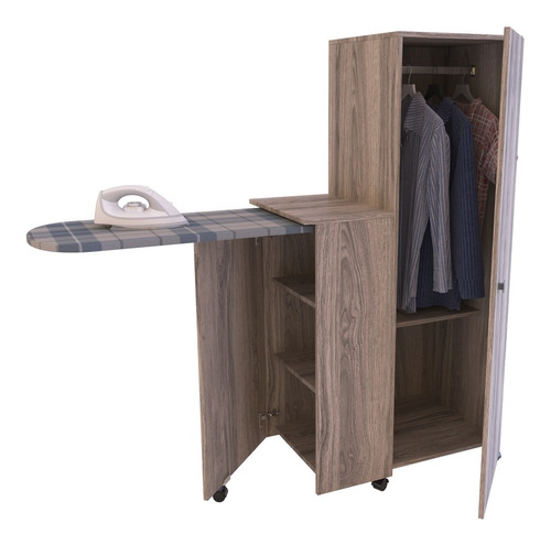 Mueble Centro De Planchado Con Tabla Puerta Barral Estantes