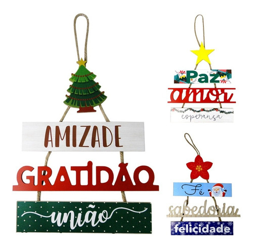 Quadro Decorativo Frases Natal Guirlanda Mdf Enfeite