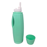 Termo De Plastico Rayado 1 L Mate Pico Vertedor Colores Color Verde