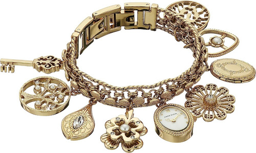 Relógio Anne Klein Com Berloques Dourado - 10/8096chrm